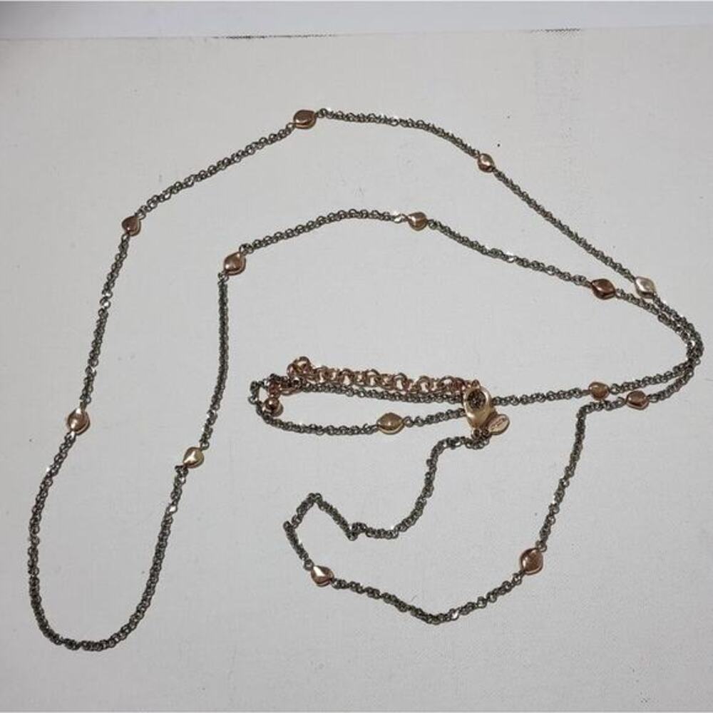 Chico's super long gold and silver tone mixed metals‎ necklace